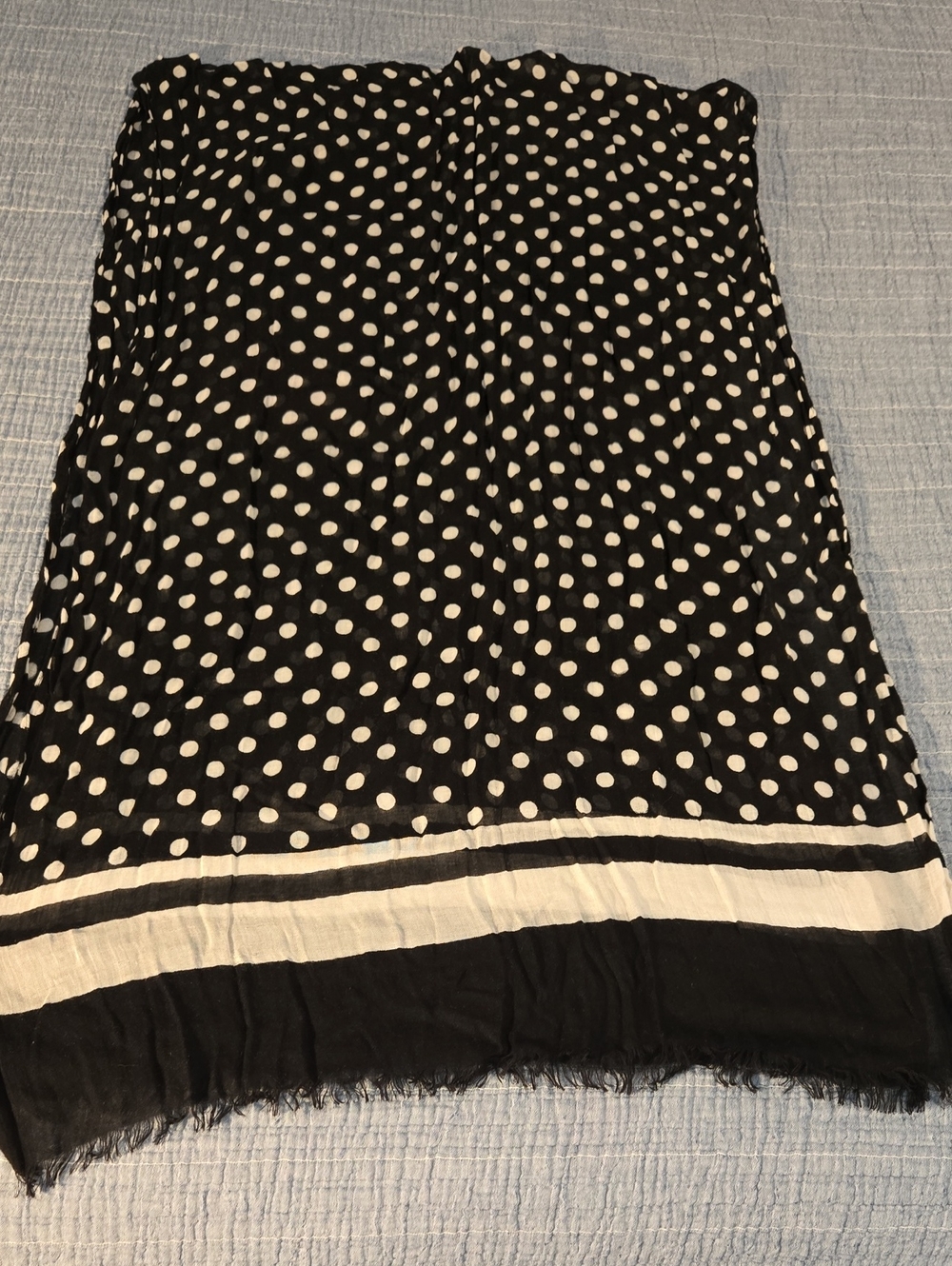 Vintage Black and White Polka Dot Scarf